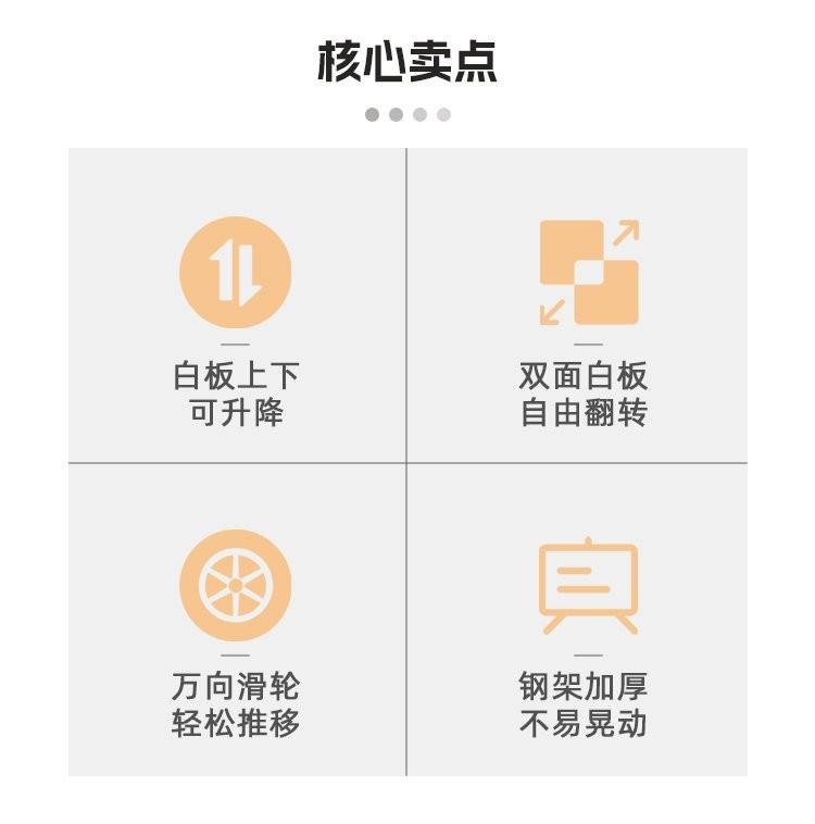 M93可调节H型双面磁吸移动支架白板产品核心卖点