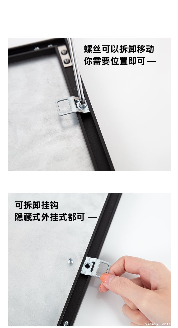 M65窄边铝框墙挂式磁吸白板 隐藏挂式易安装办公教学白板产品细节